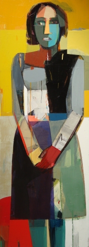 Girl next door, Mixed media on panel, 68” x 25, 2009  